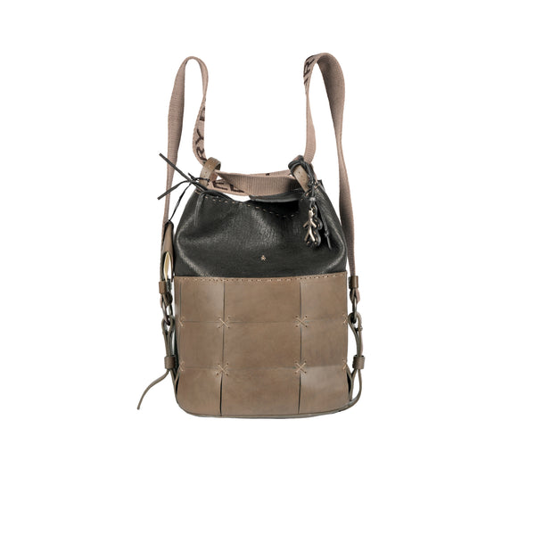 Henry Beguelin Olimpia Backpack Mosaico M Vegetal Wash Black Anthracite