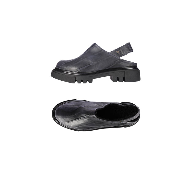 henry beguelin Open Back Slipper Plissettato Deep Blue