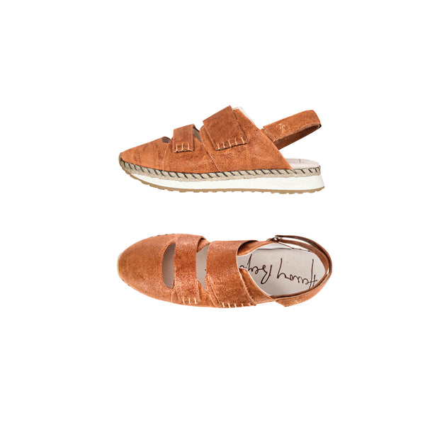 henry beguelin Open Back Sneaker Ricamo Vegetal Wash Brandy