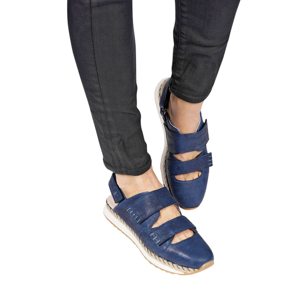 Henry Beguelin Open Back Sneaker Vegetal Wash Deep Blue