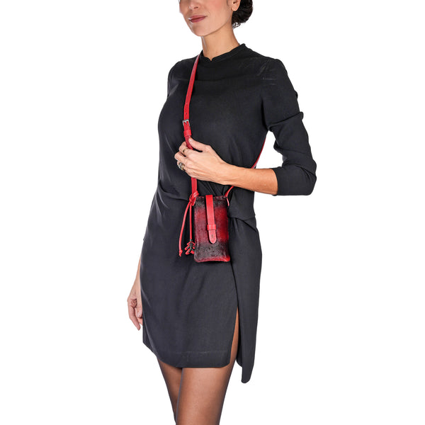 Henry Beguelin Phone Case Bag Pony Sfumato Burgundy