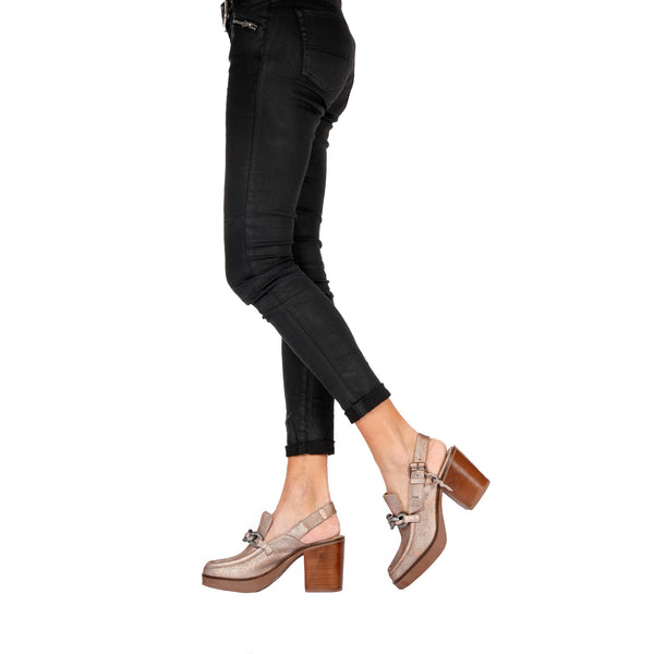 Henry Beguelin Platform Moccasin Graffiato Rose Gold