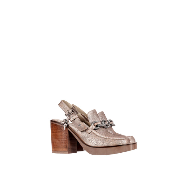 Henry Beguelin Platform Moccasin Graffiato Rose Gold