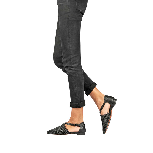 Henry Beguelin Pointed Shoe Intreccio Madreperla Black