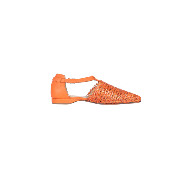 Henry Beguelin Pointed Shoe Intreccio Madreperla Orange