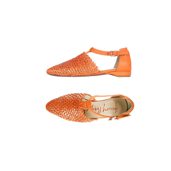 henry beguelin Pointed Shoe Intreccio Madreperla Orange
