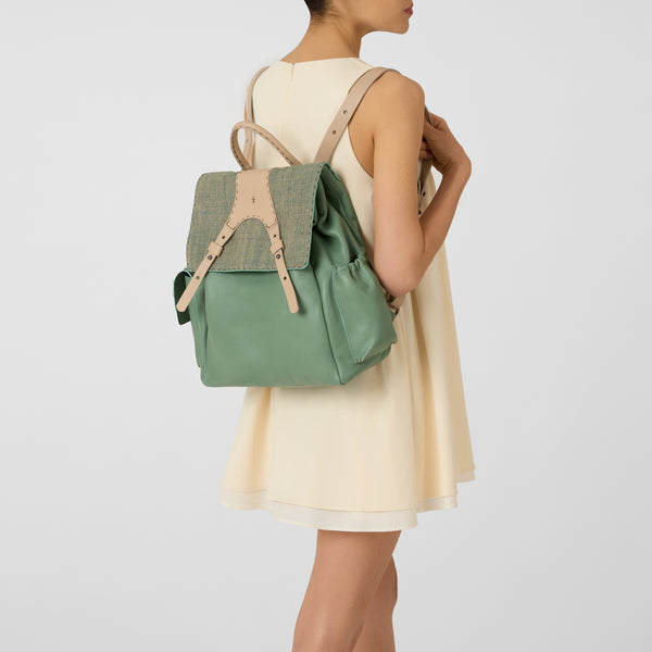 Henry Beguelin Postina Zaino Horse Mousse/Solero Agave Green