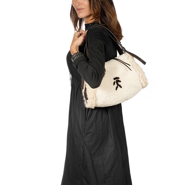 Henry Beguelin Sacca Boa S Montone Fur Omino Chalk White