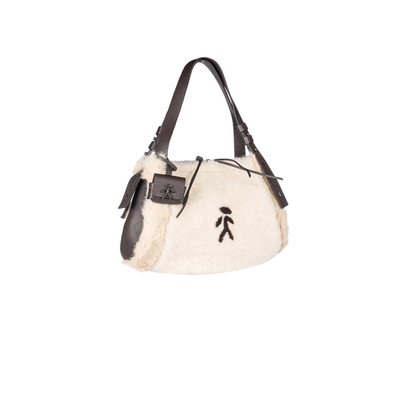 Henry Beguelin Sacca Boa S Montone Fur Omino Chalk White