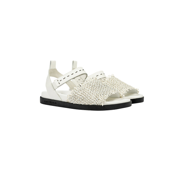 Henry Beguelin Sandal Intreccio Madreperla Chalk White