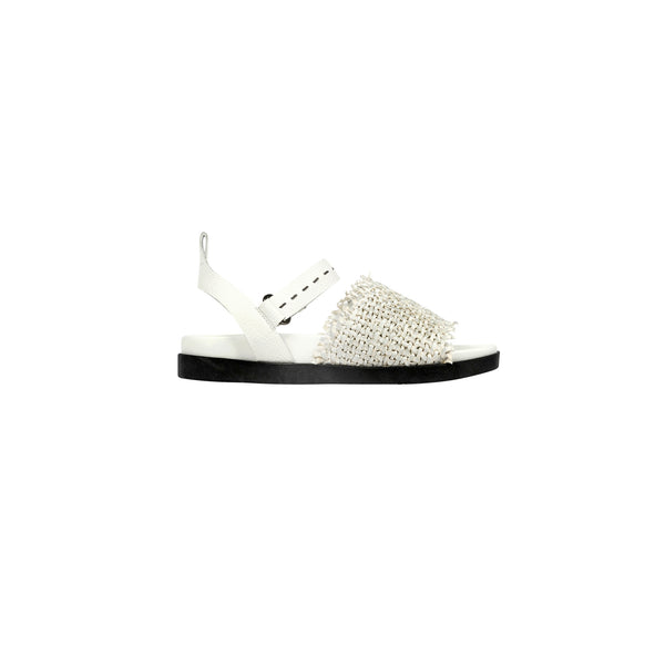 Henry Beguelin Sandal Intreccio Madreperla Chalk White