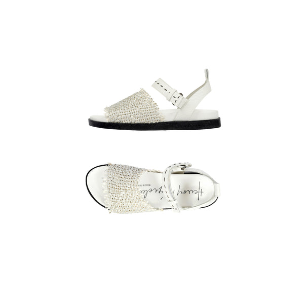 henry beguelin Sandal Intreccio Madreperla Chalk White