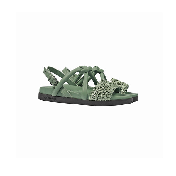 Henry Beguelin Sandal Intreccio Nodo Madreperla Green