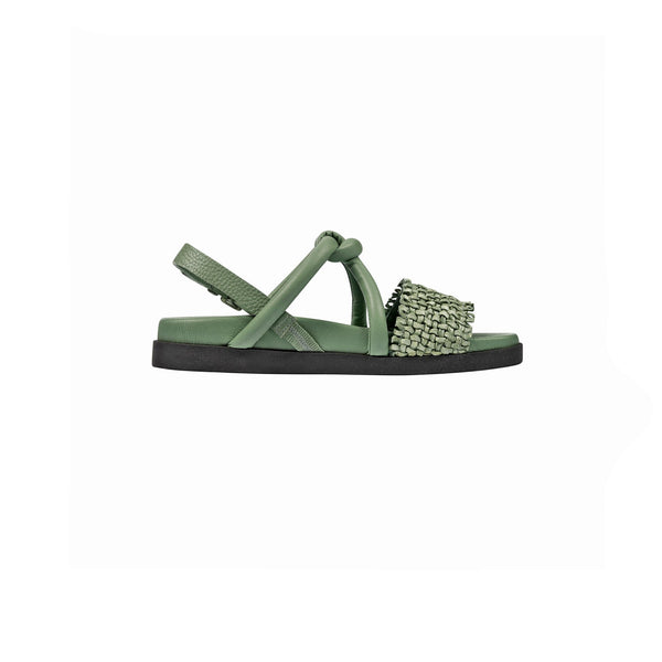 Henry Beguelin Sandal Intreccio Nodo Madreperla Green