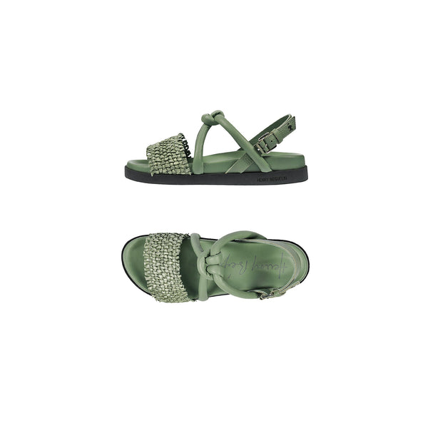 henry beguelin Sandal Intreccio Nodo Madreperla Green