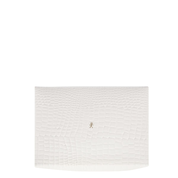 Henry Beguelin Scatola Liscia M Printed Crocodile White