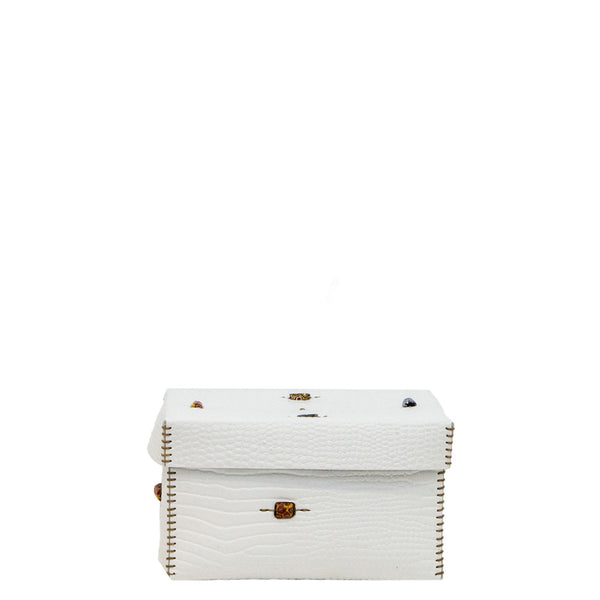 Henry Beguelin Scatola Murrine M Stamped Crocodile White