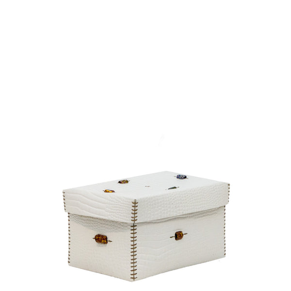 henry beguelin Scatola Murrine M Stamped Crocodile White