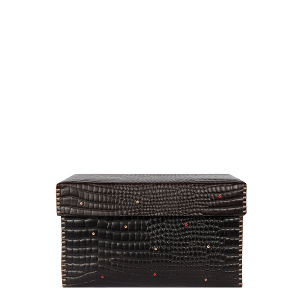 Henry Beguelin Scatola Perline M Printed Crocodile Black