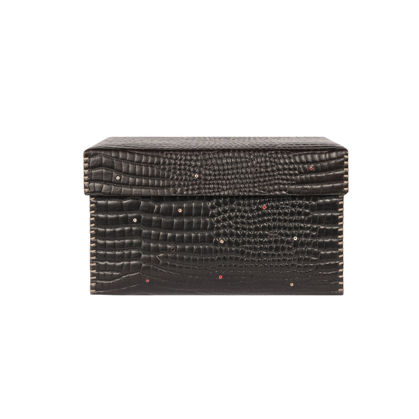 Henry Beguelin Scatola Perline M Printed Crocodile Brown