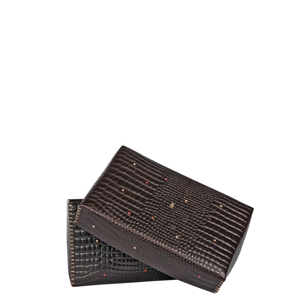 Henry Beguelin Scatola Perline M Printed Crocodile Brown