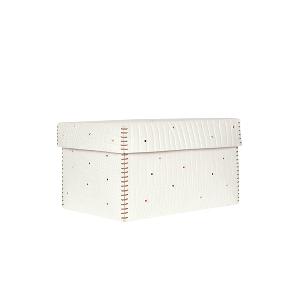 henry beguelin Scatola Perline M Printed Crocodile White
