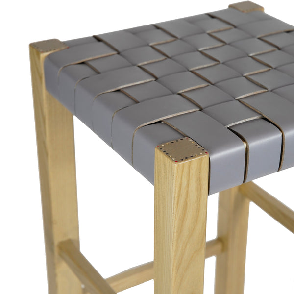 Henry Beguelin Sgabello Nestor Cuoio Incrociato Brina