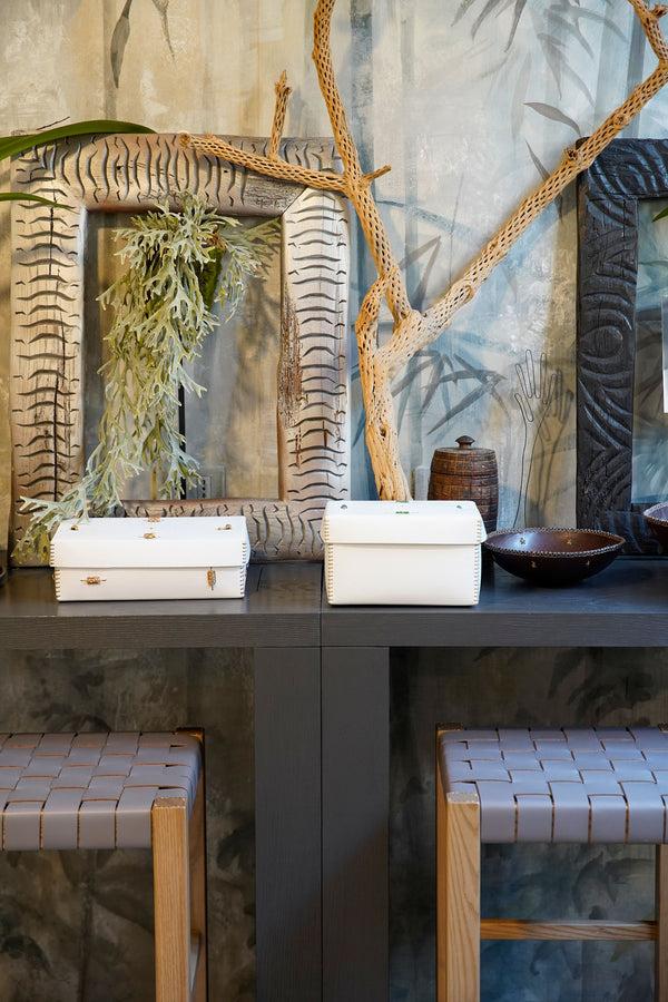 henry beguelin Sgabello Nestor Cuoio Incrociato Brina