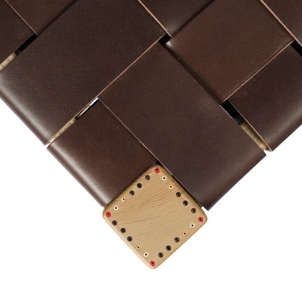 Henry Beguelin Sgabello Nestor Cuoio Incrociato Brown