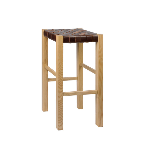 henry beguelin Sgabello Nestor Cuoio Incrociato Brown