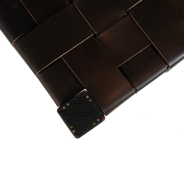 Henry Beguelin Sgabello Nestor Cuoio Incrociato Ebano