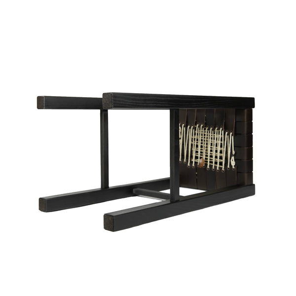 Henry Beguelin Sgabello Nestor Cuoio Incrociato Ebano