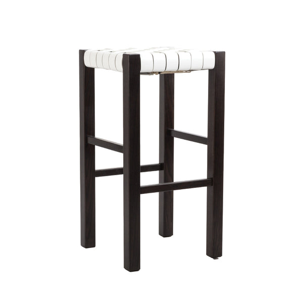 henry beguelin Sgabello Nestor Cuoio Incrociato White