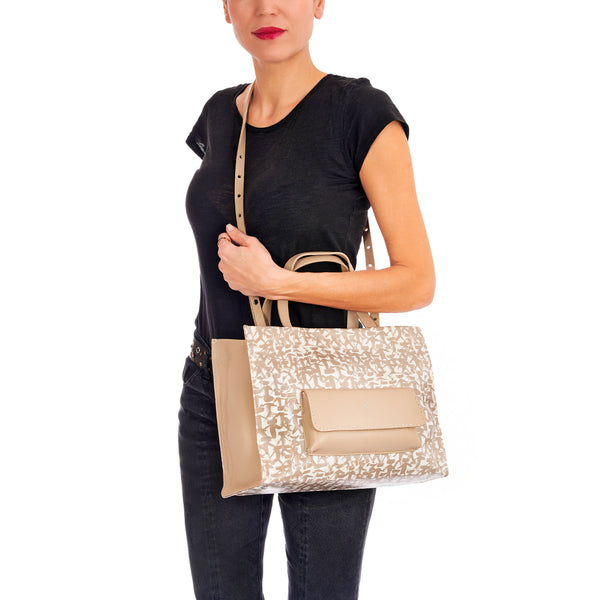 Henry Beguelin Shopping Pocket M Omino Stand Out Beige