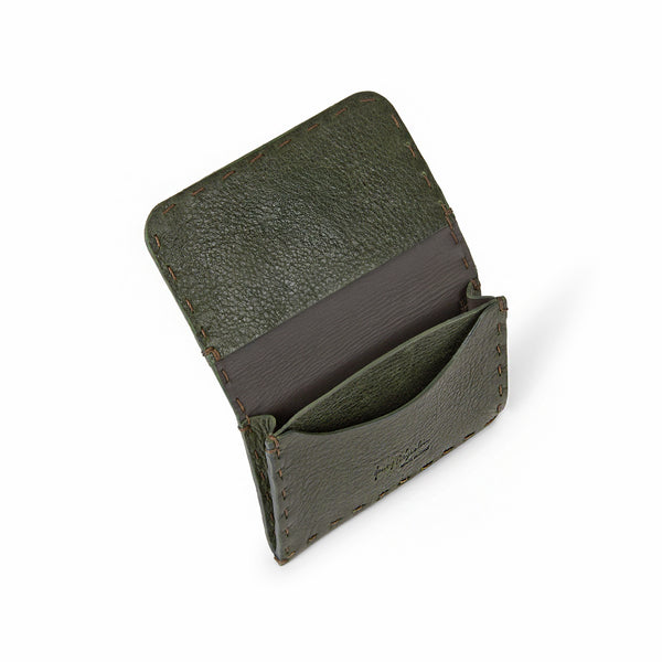 Henry Beguelin Signature Card Case Patch Lux Dark Green