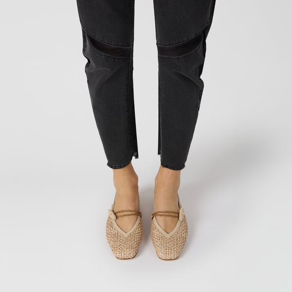 Henry Beguelin Slingback Braided Strap Intreccio Madreperla Beige