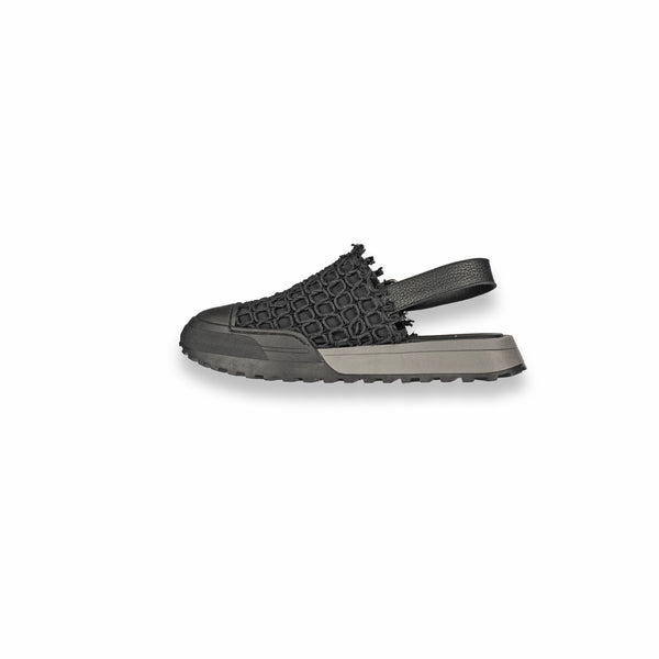 Henry Beguelin Slingback Open-Back Sneakers Uncinetto Black