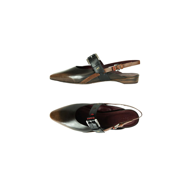 henry beguelin Slingback Shoe Fibbie Spazzolato Brandy