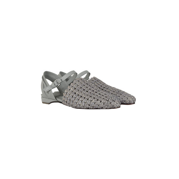 Henry Beguelin Slingback Shoe Intreccio Crochet Grey