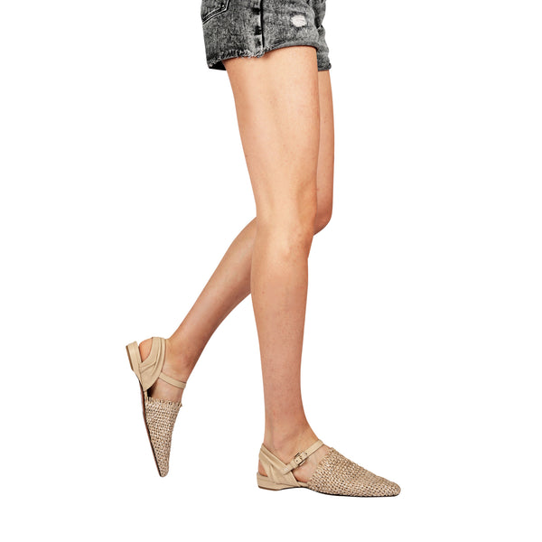 Henry Beguelin Slingback Shoe Intreccio Madreperla Beige