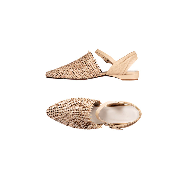 henry beguelin Slingback Shoe Intreccio Madreperla Beige