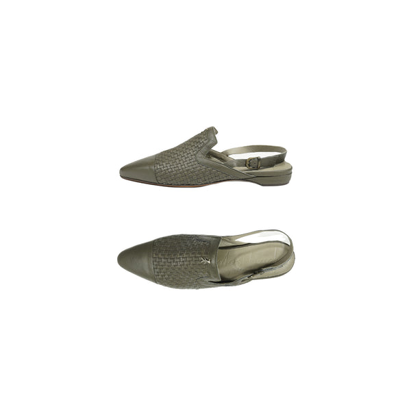 henry beguelin Slingback Shoes Intreccio Soft Green