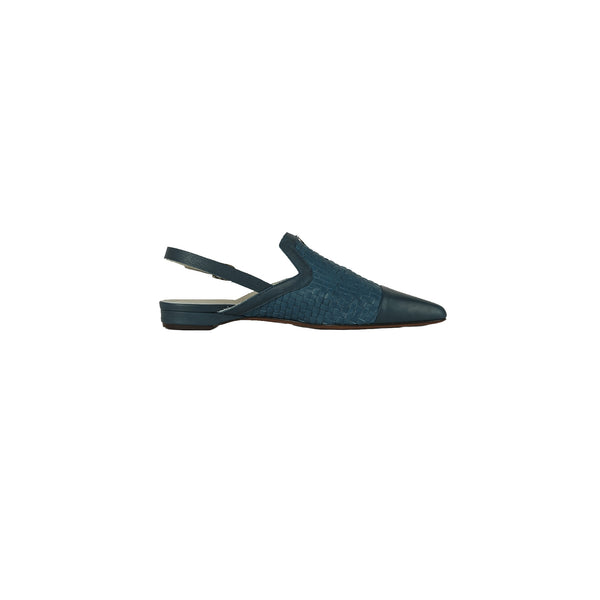Henry Beguelin Slingback Shoes Intreccio Soft Jeans