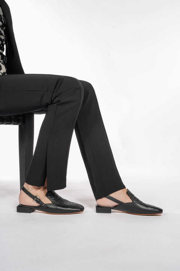 Henry Beguelin Slingback Weave Woven Madreperla Black