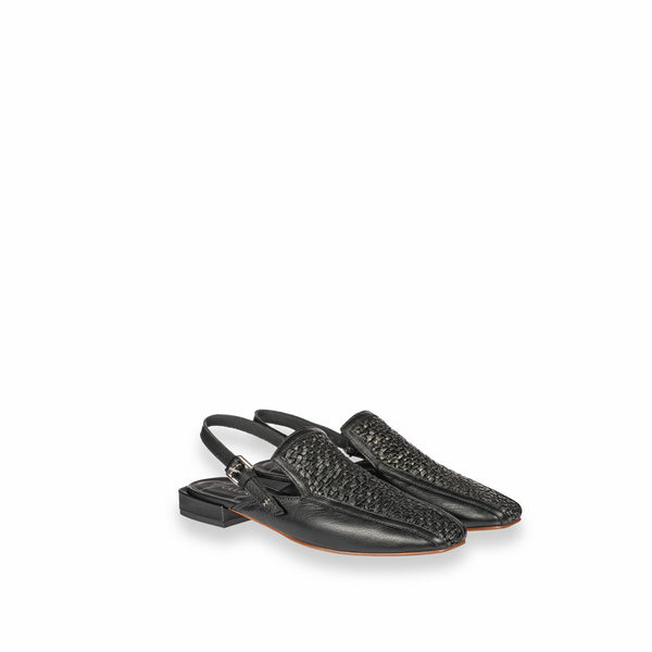 Henry Beguelin Slingback Weave Woven Madreperla Black