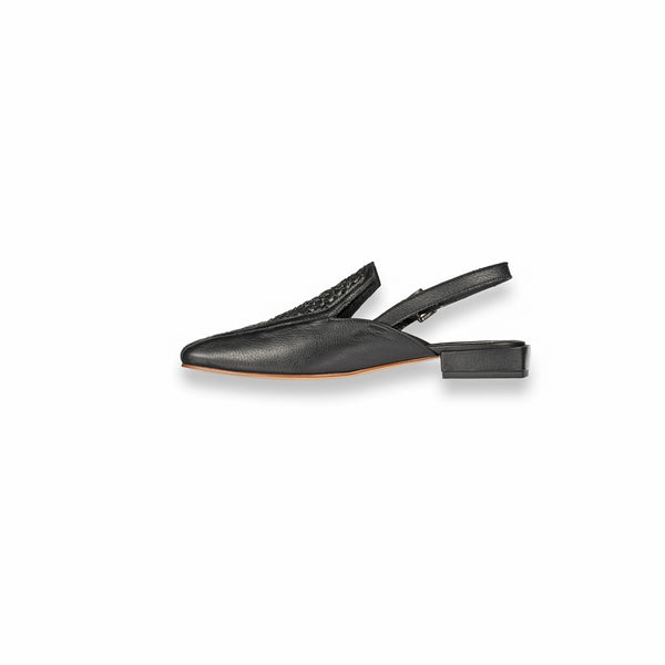 Henry Beguelin Slingback Weave Woven Madreperla Black