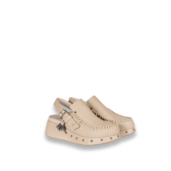 Henry Beguelin Slingback Wedge Loafer Martellato Sand