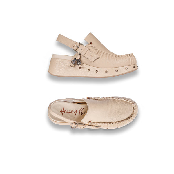 henry beguelin Slingback Wedge Loafer Martellato Sand
