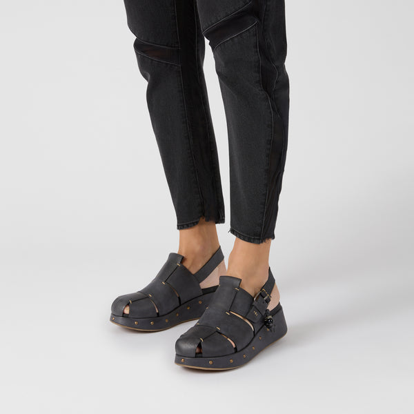 Henry Beguelin Slingback Wedge Sbiancato Anthracite