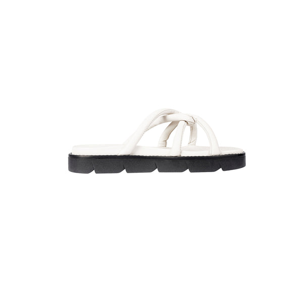 Henry Beguelin Slipper Incrociato Cervo Chalk White